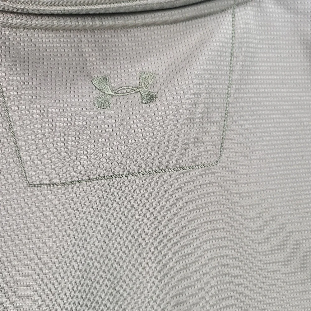 Under Armour Polo Shirt Mens‎ Large Green AllSeasonGear Performance Pocket Golf